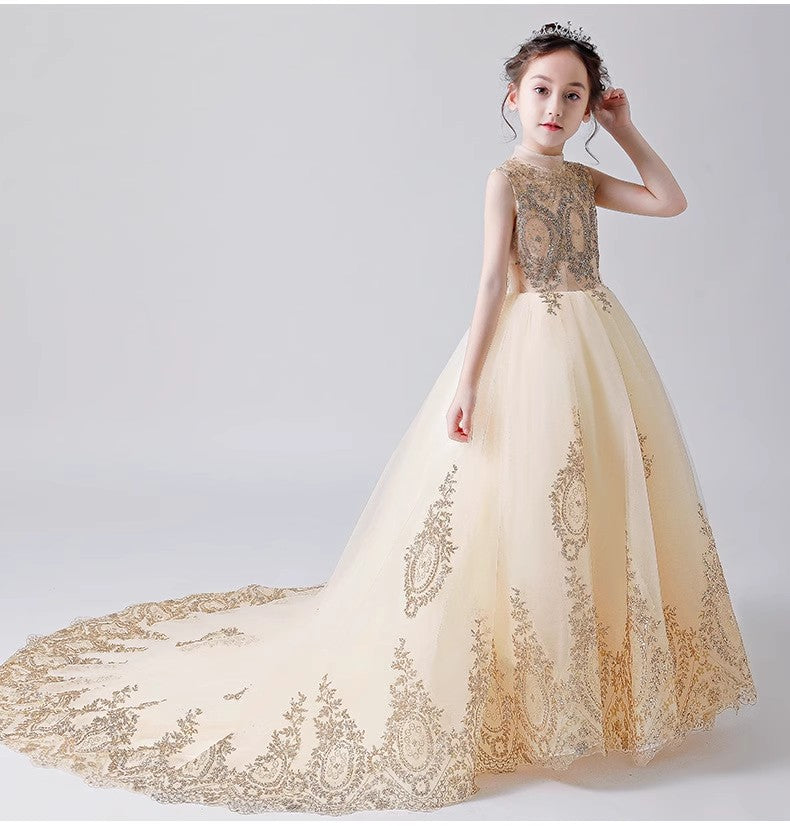 Little Wedding Guest Cap Sleeves Tulle Unique A-Line Flower Girl Dresses, FG1458