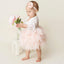 Cute Wedding Guest Dress 3/4  Sleeves Tulle Unique A-Line Flower Girl Dresses, FG1459