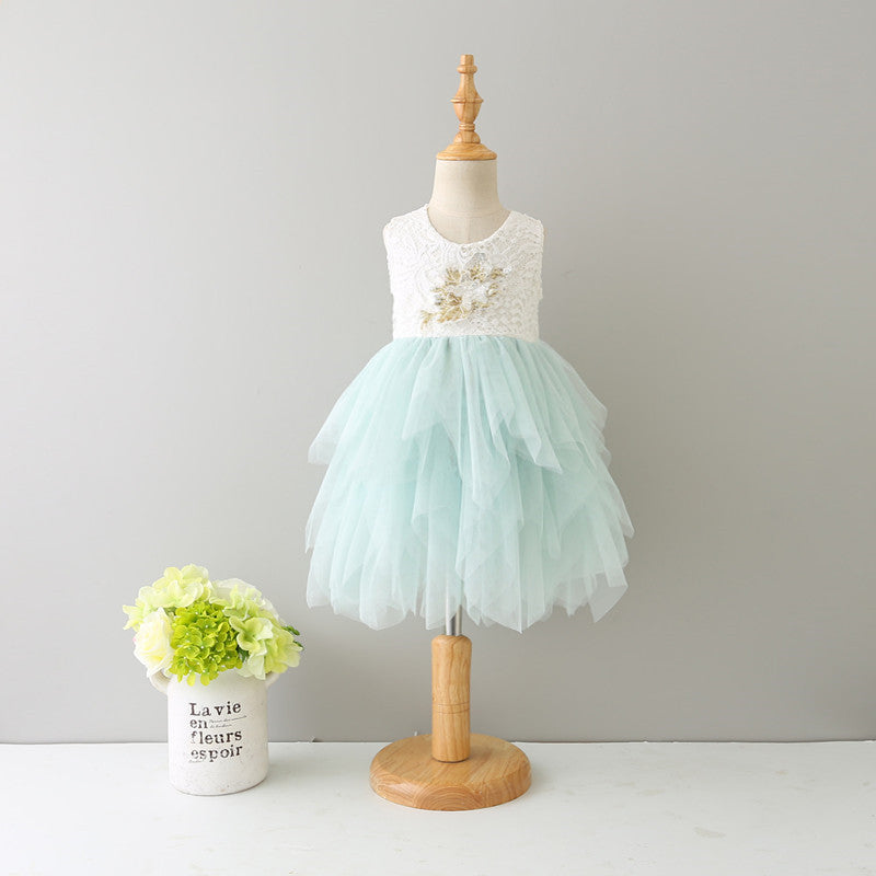 Sweet Wedding Guest Dress Spaghetti Straps Tulle Unique A-Line Flower Girl Dresses, FG1465