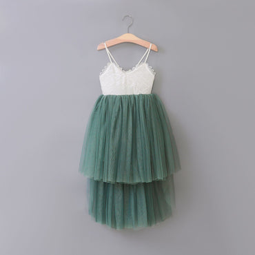 Cute Wedding Guest Dress Spaghetti Straps Lace Unique A-Line Flower Girl Dresses, FG1466