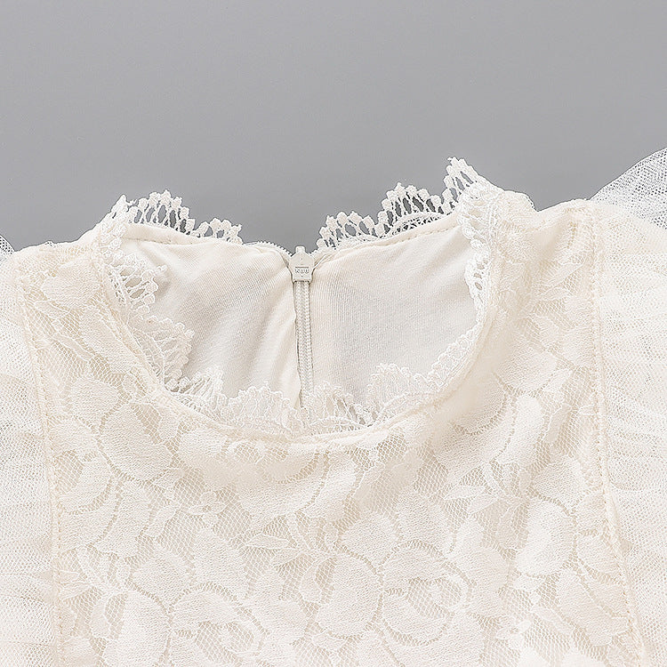 Cute Wedding Guest Dress Spaghetti Straps Lace Unique A-Line Flower Girl Dresses, FG1467