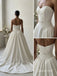 Strapless Satin Sweetheart Ball Gown Wedding Dress with Waist Bow ,WD3131