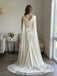 Ivory Satin Draped Cowl Corset Cape Sleeve Floor Length Prom Dress, PD4295
