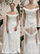Off-The-Shoulder Draped Satin Sheath Wedding Dress,WD3134