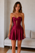 Simple Sweetheart A-Line Mini Homecoming Dress With Cutout Detail, PD3706