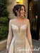 Elegant Champagne Beaded Satin Long Sleeves Mother Of The Bride Gown, SFM023