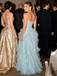Elegant Strapless Ruffle Tiered Formal Gown | Red Carpet & Prom Dress, PD4155