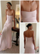 Flowy Blush Pink Chiffon Strapless Ruched Waist Formal Gown | Wedding & Evening Dress, PD4159