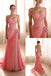 Gradient Pink Off Shoulder Pleated Floral Mermaid Prom Dress - Romantic Formal Evening Gown, PD4167