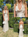 Elegant Ivory Satin Halter Cowl Neck Backless Mermaid Floor Length Formal Gown, PD4173