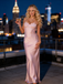 Simple Blush Pink Soft Satin Spaghetti Strap Slip Maxi Dress for Evening Party, PD4182