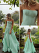 Mint Green Strapless A-Line Ball Gown Prom Dress with Voluminous Skirt, PD4186