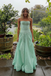 Mint Green Strapless A-Line Ball Gown Prom Dress with Voluminous Skirt, PD4186