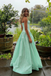 Mint Green Strapless A-Line Ball Gown Prom Dress with Voluminous Skirt, PD4186