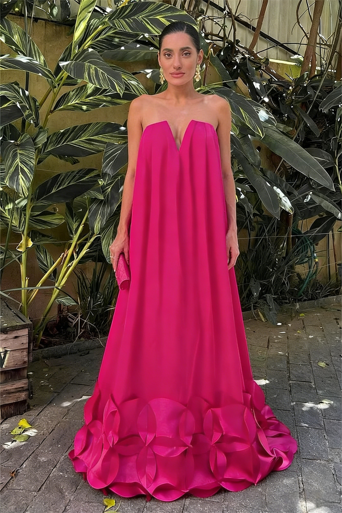 flowy hot pink dress pink flowy dress short Hot Pink Off-the-Shoulder Ruffle Short Homecoming Dress Hot Pink / 2