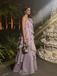 Elegant Lavender Strapless Ruffled Gown with 3D Floral Detail for Formal Events & Prom, PD4190