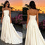 Minimalist White Satin Strapless A-Line Ball Gown for Bridal & Formal Evening Occasions, PD4192