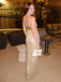Glamorous Champagne Gold Sequin Mermaid Evening Dress | Strapless Beaded Prom Gown, PD4199