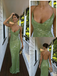 Eye-Catching Avocado Green Sequin Backless Prom Dress | V-Neck Mermaid Evening Gown, PD4200