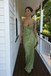 Eye-Catching Avocado Green Sequin Backless Prom Dress | V-Neck Mermaid Evening Gown, PD4200