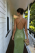 Eye-Catching Avocado Green Sequin Backless Prom Dress | V-Neck Mermaid Evening Gown, PD4200