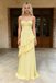 Elegant Chiffon Spaghetti Strap Ruffled Backless Evening Maxi Dress Prom Gown, PD4206