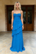 Elegant Chiffon Spaghetti Strap Ruffled Backless Evening Maxi Dress Prom Gown, PD4206