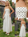 White Black Polka Dot Prom Dress Strapless A-Line Formal Gown Vintage Tea Length Party Dress for Bridal Shower, PD4212
