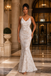 Nude Lined Lace Spaghetti Straps Wedding Dress Fitted Mermaid Style, WD3121