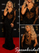 Luxury Black Sheer Tulle Beaded Leaf Long Sleeve Mermaid Pageant Evening Gown, PD4264