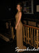 Sparkly Gold Sequin Beaded Halter Sheath Formal Dress Open Back, PD4279