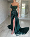 Sexy Soft Satin Sweetheart Side Slit Mermaid Long Prom Dresses With Applique, PD3779