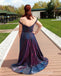 Sexy Special fabric Off Shoulder V-Neck Sleeveless A-Line Long Prom Dresses,PD3718