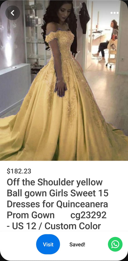 Private Custom Yellow Gown Dress