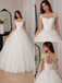 Long Sleeve Lace Tulle Ball Gown White Wedding Dress, WD3117