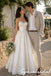 Elegant Ivory Satin Ball Skirt Wedding Dress Thin Straps Lace Bottom Hem, WD3126