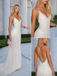 Sparkly White Sequin Mermaid Backless Wedding Dress Bridal Gown, WD3115