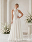 Romantic High Neck Sleeveless Lace Bridal Gown, WD3128