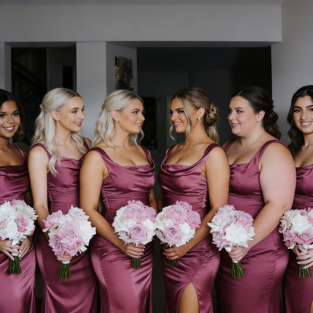 Sexy Soft Satin Spaghetti Straps Sleeveless Side Slit Mermaid Maxi Bridesmaid Dresses, BD3444