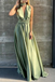 Sexy Soft Satin Sleeveless Floor-Length A-Line Maxi Mermaid Bridesmaid Dresses, BD3407
