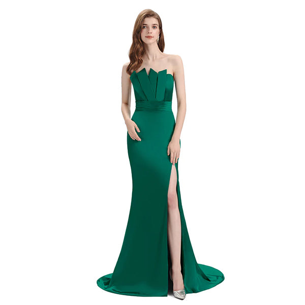 green sexy dresses Mismatched Mermaid Emerald Green Sexy Elegant Mermaid Long Bridesmaid – SposaBridal