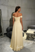 Sexy Off Shoulder Ruched Chiffon Sleeveless A-Line Prom Dress, PD4068