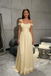 Sexy Off Shoulder Ruched Chiffon Sleeveless A-Line Prom Dress, PD4068