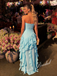 Elegant Chiffon Sweetheart Sleeveless Ruffled A-Line Floor Length Prom Dress, PD4085