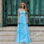 Sexy Chiffon Spaghetti Straps Sleeveless Lace Up Back Ruffled A-Line Floor Length Prom Dress, PD4103