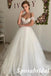 Elegant Off Shoulder V-Neck Sleeveless A-Line Long Wedding Dresses, WD3103
