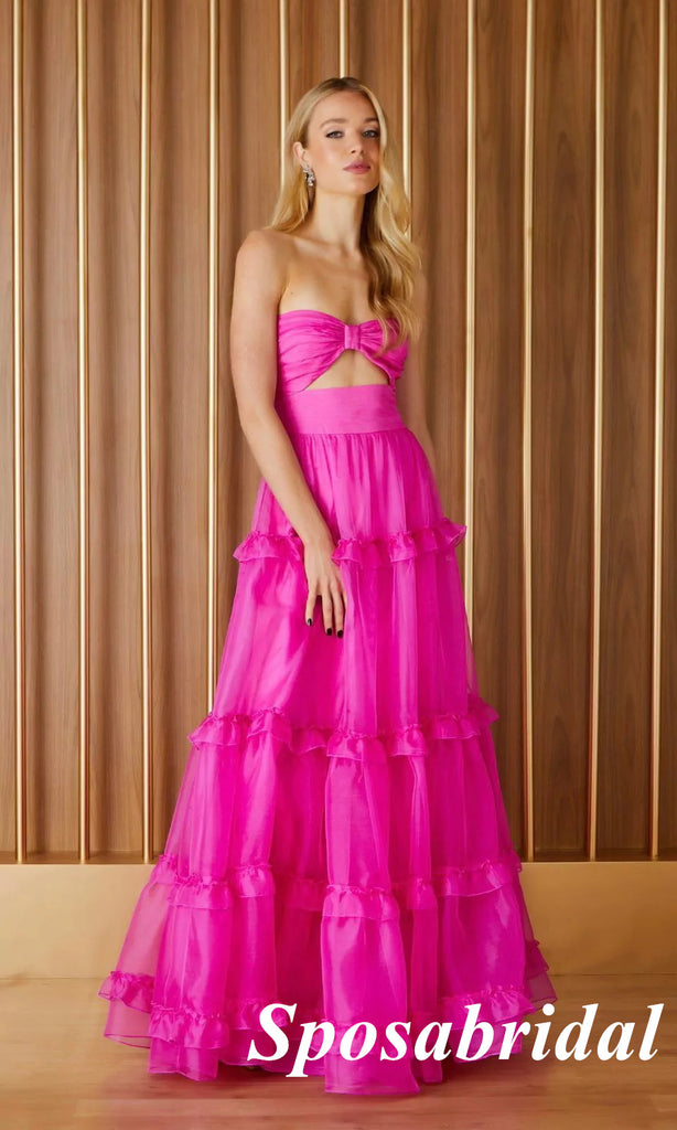 Sexy Sweetheart V-Neck Sleeveless A-Line Long Prom Dresses, PD3914