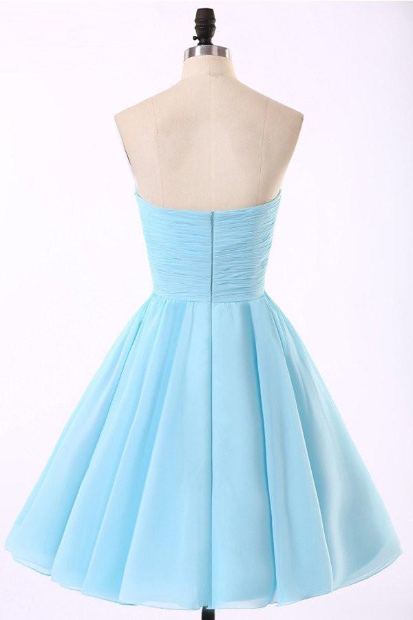Cheap Chiffon Light Blue Cute homecoming prom dresses, CM0018 - SposaBridal