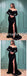 Sexy Velvet And Sequin Off Shoulder V-Neck Long Sleeve Side Slit Mermaid Long Prom Dresses, PD3586