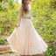 Two Pieces Sequin Top Blush Pink Chiffon Skirt Flower Girl Dresses, Junior Bridesmaid Dresses, FG059